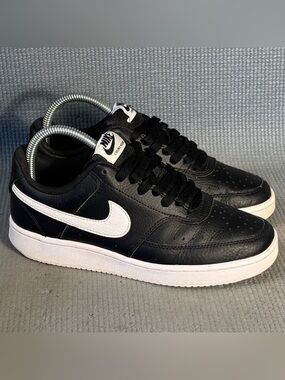 Nike Women’s Court Vision Low 'Black White' Sneakers CD5434-001 Size 6